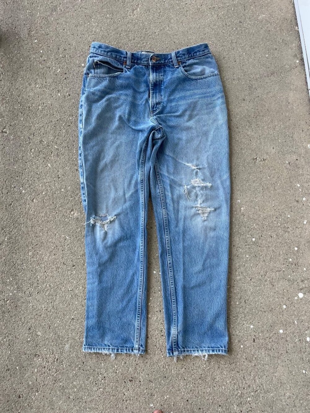 VTG L.L.Bean Natural Fit Jeans Mens 36x32 100% Cotton Distressed Faded Gorpcore